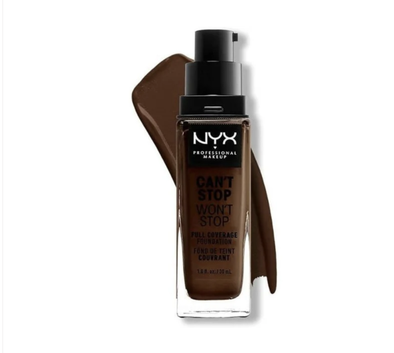 NYX - Fond de teint Can't Stop Won't 25 Deep Ebony, Haute Couvrance - 30ml