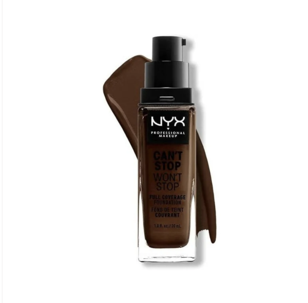 NYX - Fond de teint Can't Stop Won't 25 Deep Ebony, Haute Couvrance - 30ml