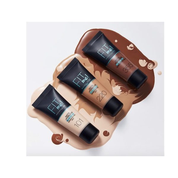 MAYBELLINE Fit Me Matte & Poreless Fond de Teint Fluide Peaux Normales à Grasses – Image 2