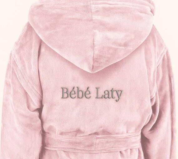 Peignoir personnalisable rose pour enfant