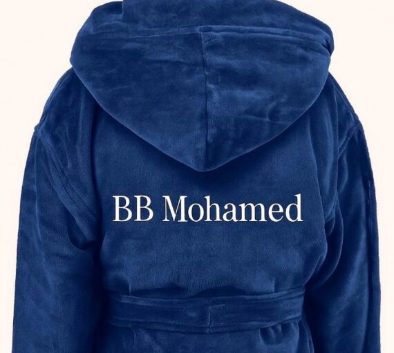 Peignoir personnalisable bleu pour enfant