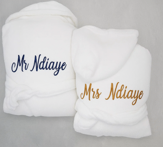 Peignoir personnalisable pour couple