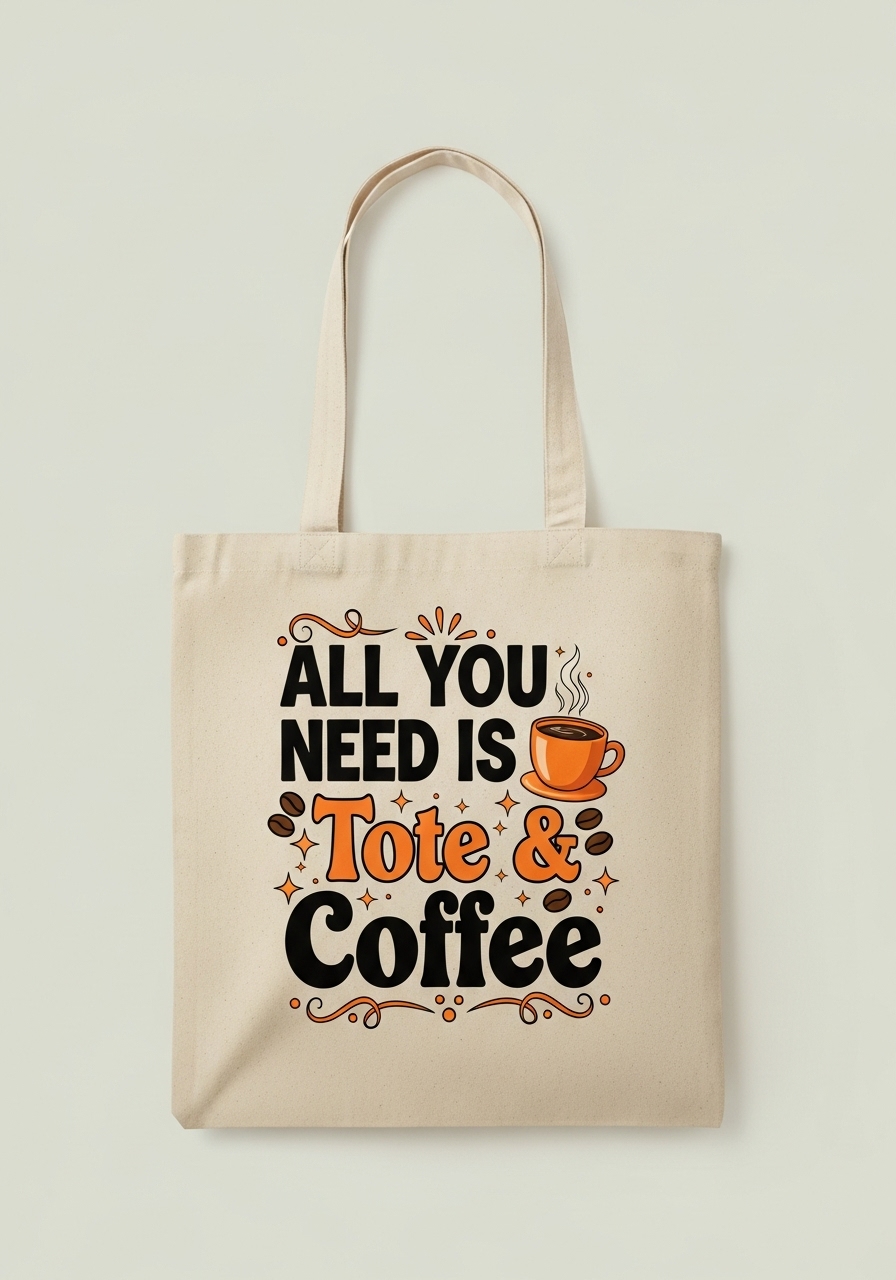 Tote Bag All You Need is Tote & Coffee